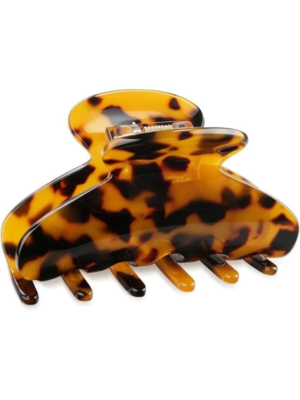 Medium Tortoise Acetate Hair Claw Clip for Women - 3 Inch Stylish Hair Accessory